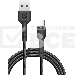 Кабель Defender F181, USB 2.0 (AM) - microUSB 2.0 (BM), 1метр, 2.4А, нейлоновая оплетка, чёрный, фото3