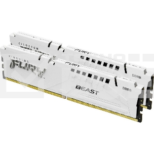 Оперативная память Kingston Fury Beast, DDR5, 32GB (2x16GB), 6000MHz, CL36, с радиаторами, белый