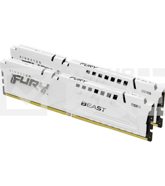 Оперативная память Kingston Fury Beast, DDR5, 32GB (2x16GB), 6000MHz, CL36, с радиаторами, белый