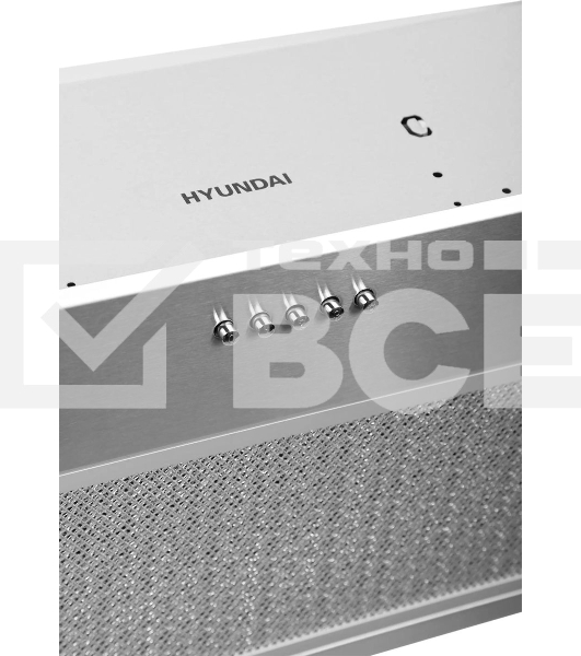 Вытяжка встраиваемая Hyundai HBB 6033 IX нержавеющая сталь управление: кнопочное (1 мотор)