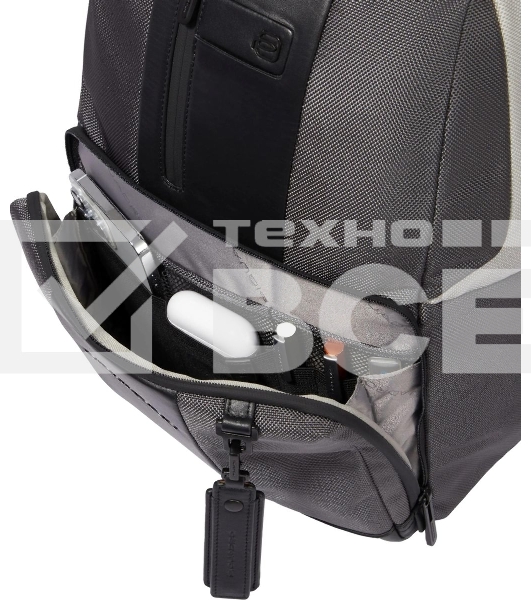 Рюкзак Piquadro Brief2 Special CA3214BR2S/GRN, нейлон/натур.кожа, серый/черный
