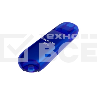Флеш диск Maxvi P1 32GB USB 2.0 blue, монолит с колпачком, ABS пластик