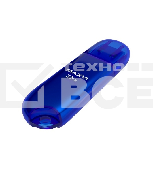 Флеш диск Maxvi P1 32GB USB 2.0 blue, монолит с колпачком, ABS пластик