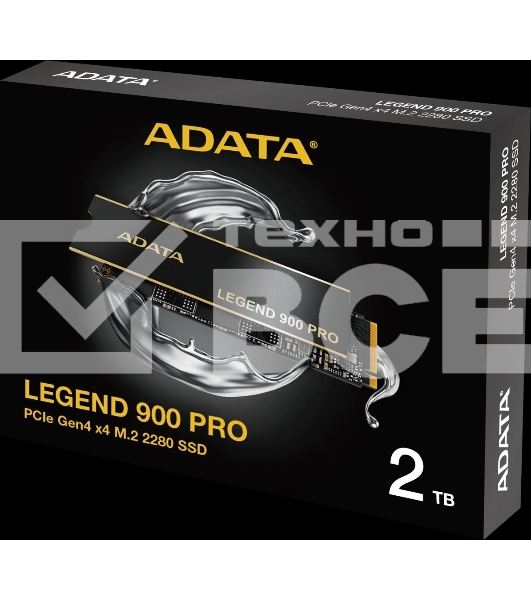 Твердотельный накопитель ADATA SSD LEGEND 900 PRO, 2000GB, M.2(22x80mm), NVMe 1.4, PCIe 4.0 x4, 3D NAND, R/W 7400/6500MB/s, IOPs н.д./н.д., TBW 1200, DWPD 0.3 (5 лет)