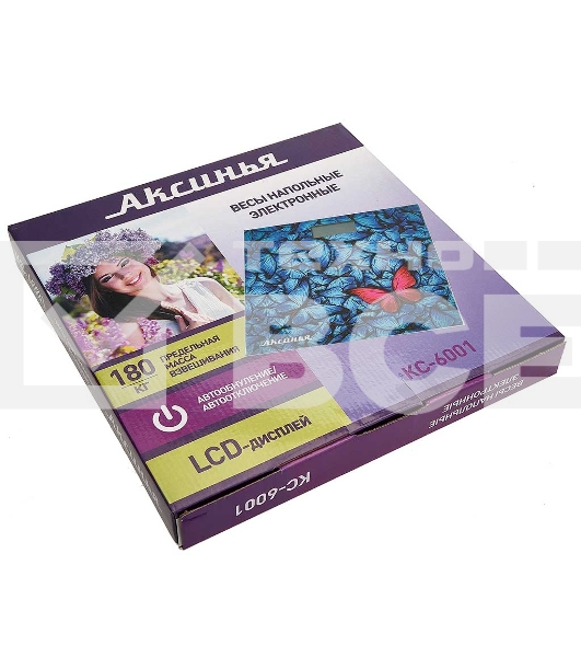 Весы напольные электронные АКСИНЬЯ КС-6001 Бабочки: 180 кг, 26x26см