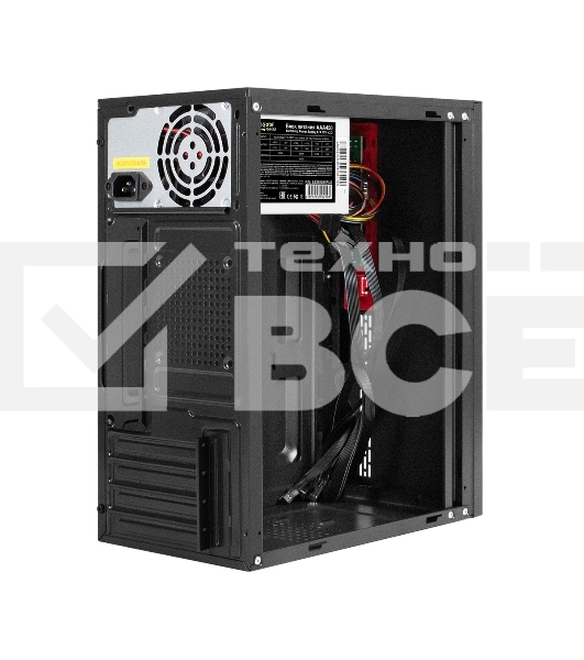 Компьютерный корпус Minitower ExeGate BAA-403-AAA350 (mATX, БП AAA350 с вент. 8см, 2*USB, HD Audio, черный)