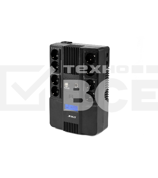 Источник бесперебойного питания Бастион SKAT-UPS 1000-AID-IN-1x9-8 600Вт 1000ВА черный
