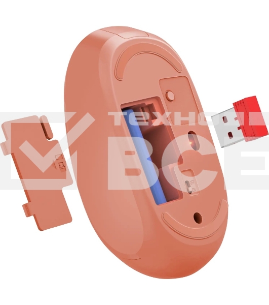 Мышь беспроводная Defender Smart MM-396 красный, 1600 dpi, радиоканал, Bluetooth, USB, кнопки - 3