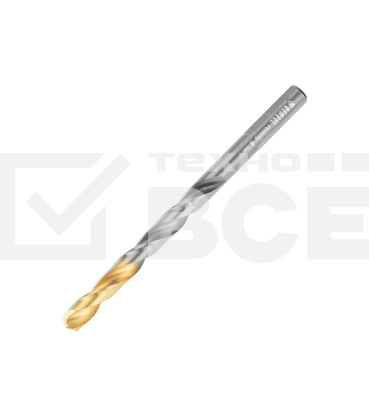 Набор сверл по металлу Denzel 2-8мм, Р6М5К8-TiN, Golden Tip, 6 шт 723004