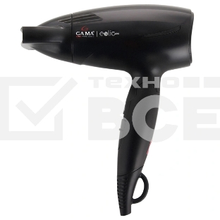 Фен GA.MA GH0201 EOLIC MINI CX черный, 1600 Вт, компактный, ионизация