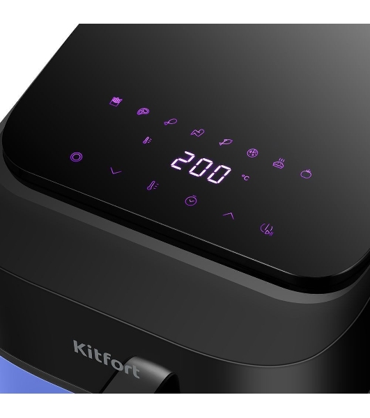 Аэрогриль Kitfort КТ-2263 синий/черный, 1800 Вт, 6.3 л, сенсор, 8 программ