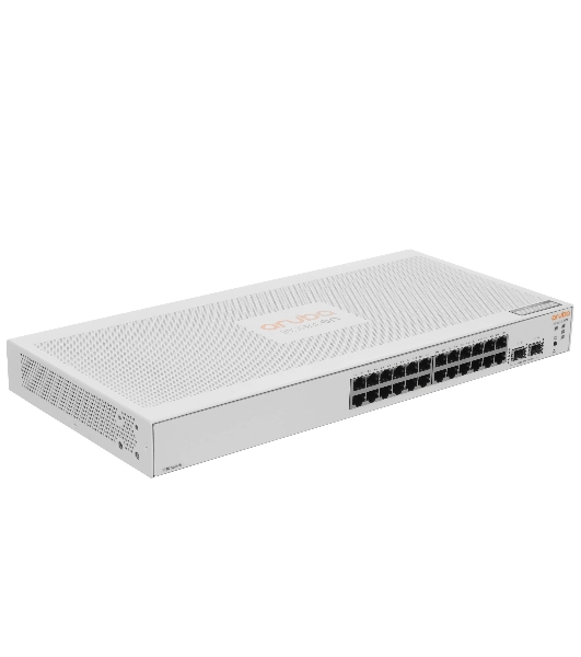 Коммутатор HPE Instant On 1830 24G 2SFP, 24×1 Гбит/с + 2×1 Гбит/с SFP, настраиваемый