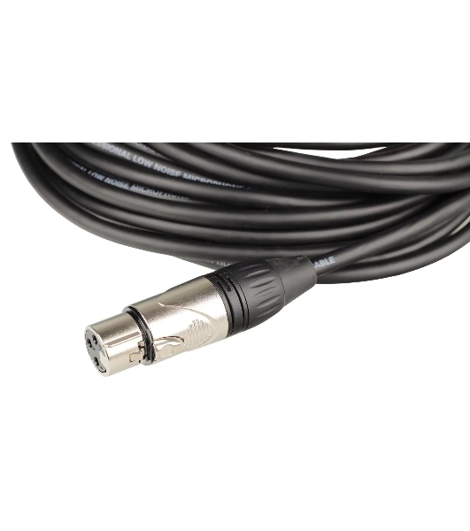 Кабель микрофонный FORCE FMC-05/10XLR (M) - XLR (F), высококачественный балансный, малошумящий с проводниками из безкислородной меди OFC, диаметр 6 мм, профессиональные металлические разъемы, длина 10 м, цвет черный
