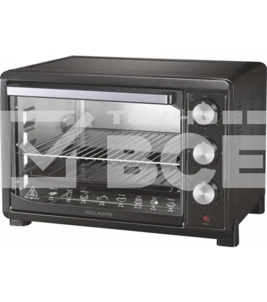 Мини-печь Willmark WO-392B (30 литров, таймер, термостат,230С, 1500Вт, чёрный)