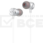 Наушники проводные-вставки с микрофоном Hoco M16 серебряный, фото 1
