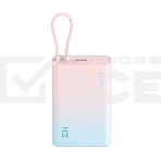 Внешний аккумулятор ZMI 10000mAh Powerbank with build-in Charging Cable color P17 розовый, фото 1
