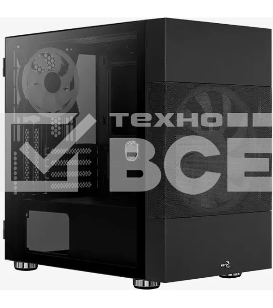 Компьютерный корпус Aerocool/Formula Atomic V1 без БП, mATX, боковое окно (закаленное стекло), черный