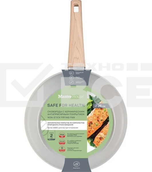 Сковорода MASTER HOUSE Шеф Рикардо из кованого алюминия с керамическим антипригарным покрытием 26 см 75768