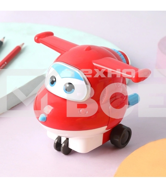 Точилка для карандашей механическая Deli EH517 Super Wings 1 отверстие пластик красный коробка (упак.:1шт)