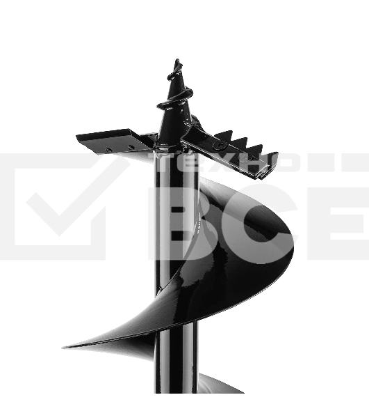 Шнек для грунта Denzel ER-200, диаметр 200 мм, длина 800 мм, соединение 20 мм, съемный нож