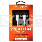 Кабель QUMO, MFI С94, Type-C на MFI Apple 8 pin, силиконовый, 1м, 2,22A, 9V, 20W, PD (белый), фото2