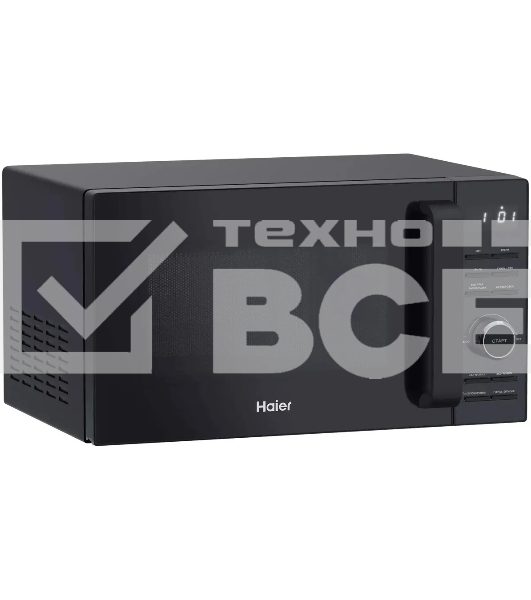 Микроволновая печь Haier HMG-DG207BA черный, 20 л, 700 Вт, переключатели - кнопки, поворотный механизм