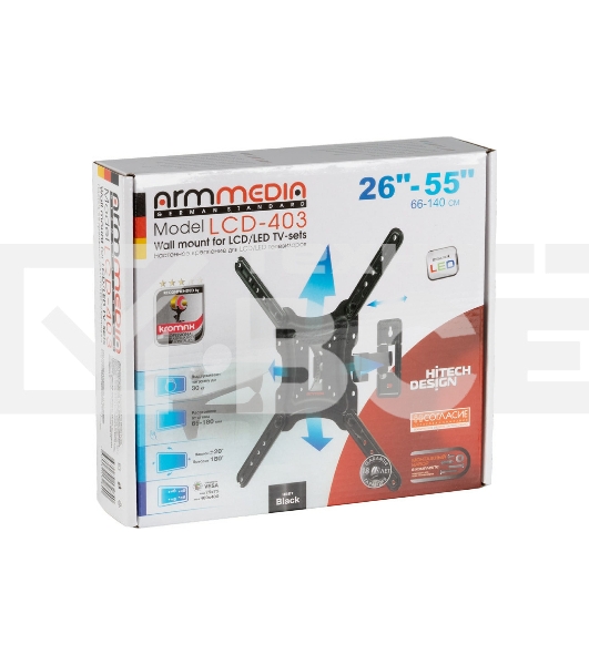 Кронштейн для телевизора Arm media LCD-403 new черный, 26