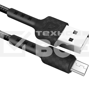 Кабель Defender F181, USB 2.0 (AM) - microUSB 2.0 (BM), 1метр, 2.4А, нейлоновая оплетка, чёрный