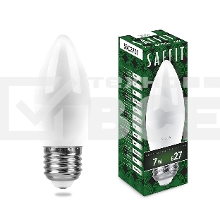 Лампа светодиодная Saffit SBC3707 7 вт E27 белый матовая свеча