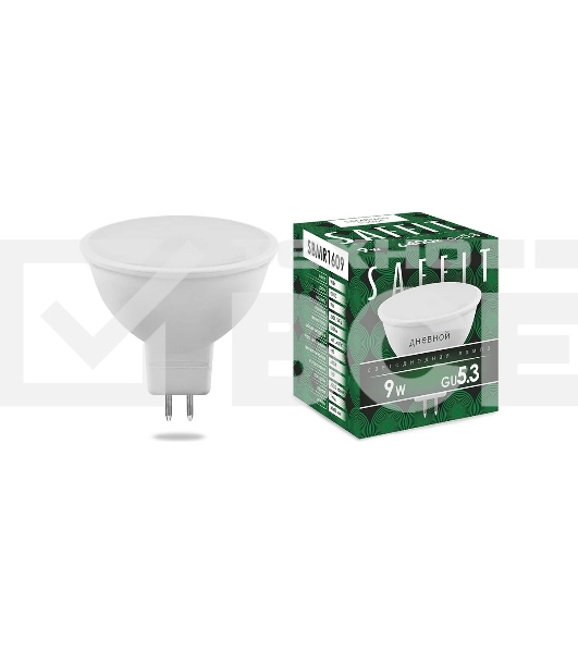 Лампа светодиодная SAFFIT SBMR1609 (55086) 9 вт 230в GU5.3 дневной