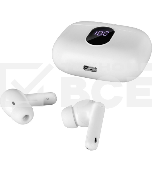 Беспроводные внутриканальные наушники с микрофоном Sven E-310B, белый (Bluetooth, TWS, ANC, ENC, APP)