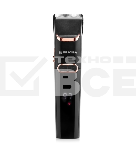 Машинка для стрижки BRAYER BR3401, LED-дисплей, 4 насад, турбо, титан. покр, регу. высоты лезвий