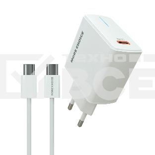 Сетевое зарядное устройство MORE CHOICE (4610196408915) NC60a 1USB-C 3.0A PD 20W быстрая зарядка для Type-C, белый
