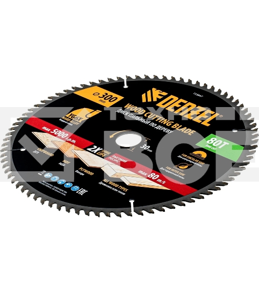 Пильный диск по дереву Denzel ф300 х 30 мм, 80 зубьев 733667