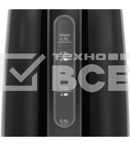 Чайник электрический Bosch TWK3P423 1.7 л, 2400 Вт, черный (корпус: нержавеющая сталь)