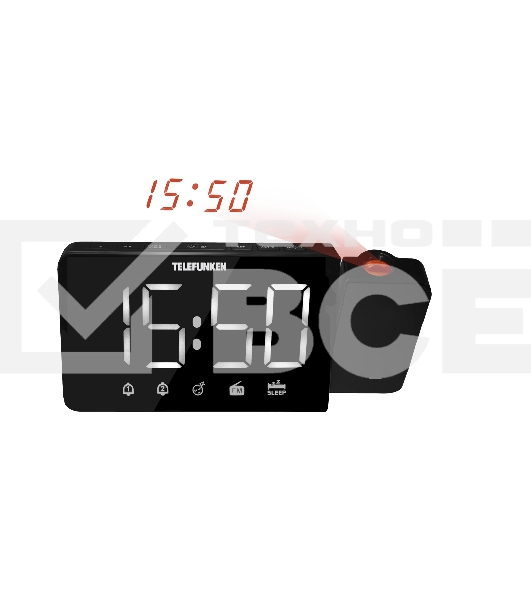 Радиочасы с будильником TELEFUNKEN TF-1709 (черный с белым)