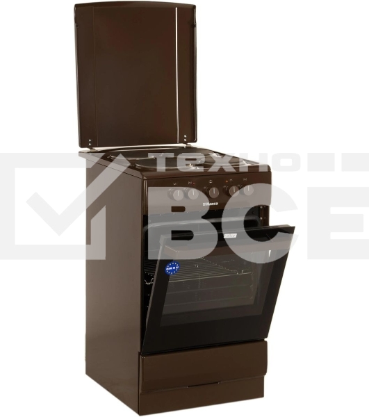 Плита электрическая Hansa FCEB53000 коричневый, конфорок 4 шт, духовка 69 л, 50 см x 85 см x 60 см