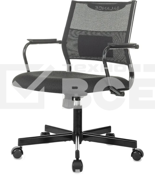 Кресло Бюрократ CH Balance-Low черный экокожа низк.спин. крестов. металл