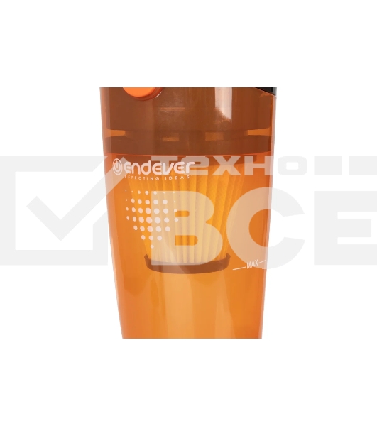 Пылесос вертикальный Endever SkyClean VC-277 темно-серый/оранжевый, питание от сети, 130 Вт, уборка сухая, пылесборник 1.2 л