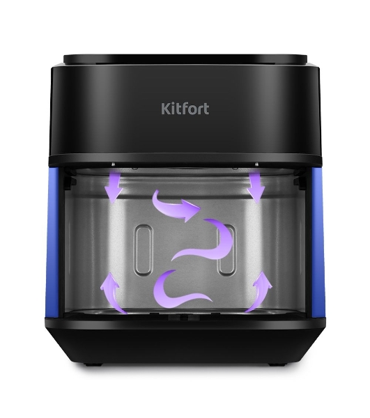 Аэрогриль Kitfort КТ-2263 синий/черный, 1800 Вт, 6.3 л, сенсор, 8 программ