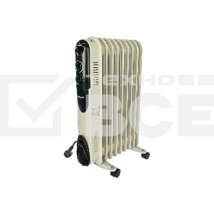 Масляный обогреватель Neoclima NC 9309, белый/черный, 2000 Вт, 25 м2, термостат