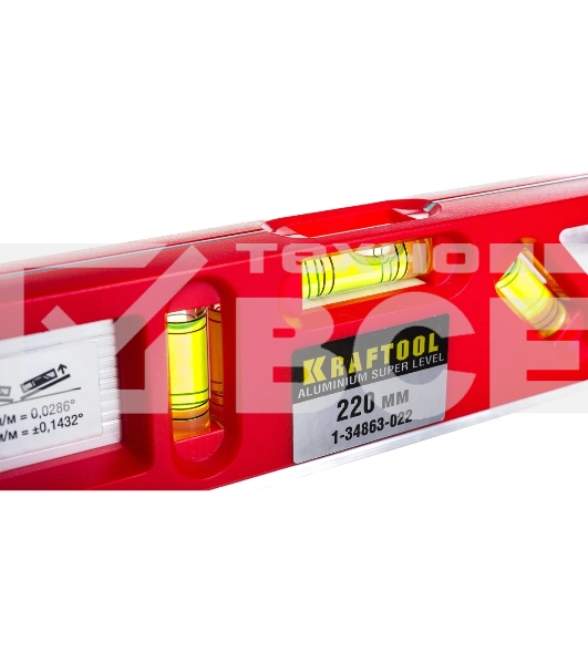 Уровень KRAFTOOL 1-34863-022  ''pro'' ''director level'' с магнитом 3 ампулы 220мм