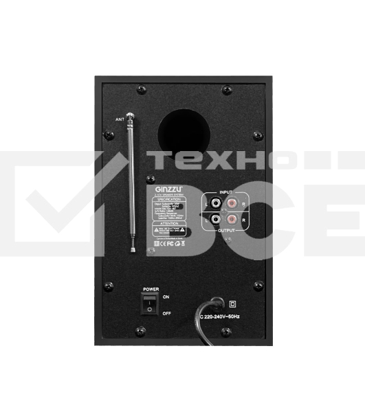 Мультимедийная акустическая система GINZZU GM-407 2.1 с Bluetooth. Выходная мощность (RMS) 40 Вт. Диапазон воспроизводимых частот: 40Гц - 20КГц. Bluetooth: V2.1. Встроенный аудио-плеер: SD-card, USB-flash до 32 Gb. FM радио: 87.5МГц - 108.0МГц. Вход AUX: 