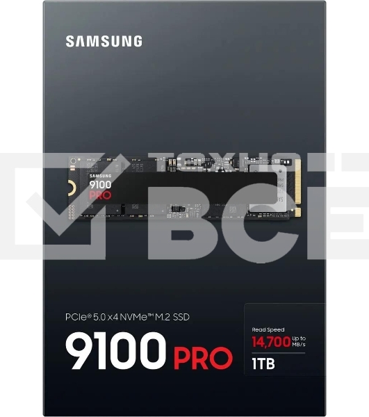 Твердотельный диск 1TB Samsung 9100 PRO, M.2, PCI-E 5.0 x4, TLC 3D NAND [R/W - 14800/13400 MB/s]