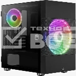 Компьютерный корпус Aerocool/Formula Atomic V1 без БП, mATX, боковое окно (закаленное стекло), черный, фото 1