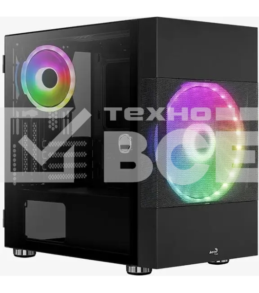 Компьютерный корпус Aerocool/Formula Atomic V1 без БП, mATX, боковое окно (закаленное стекло), черный