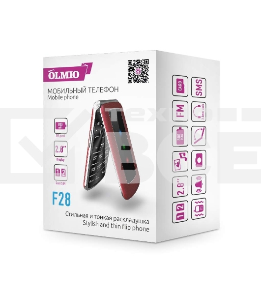 Мобильный телефон OLMIO F28 Duos черный