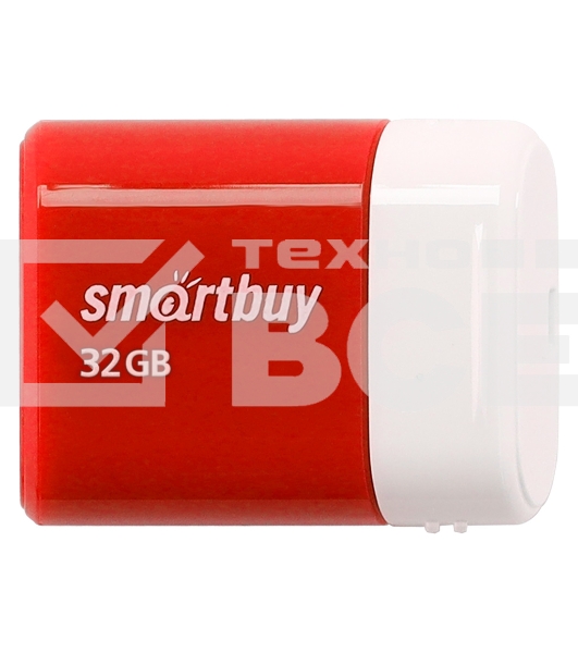Флешка USB R/W Smartbuy LARA Red (SB32GbLARA-R), 32Gb, USB 2.0, R/W 25/15, красный