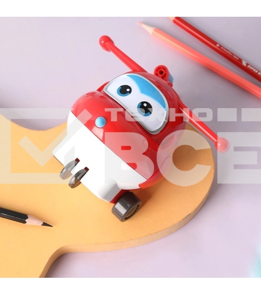 Точилка для карандашей механическая Deli EH517 Super Wings 1 отверстие пластик красный коробка (упак.:1шт)