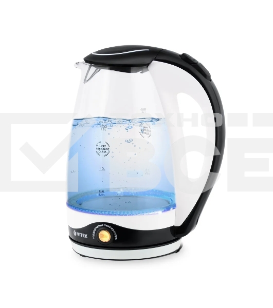 Чайник электрический Vitek VT-7027 BK/W (стекло)